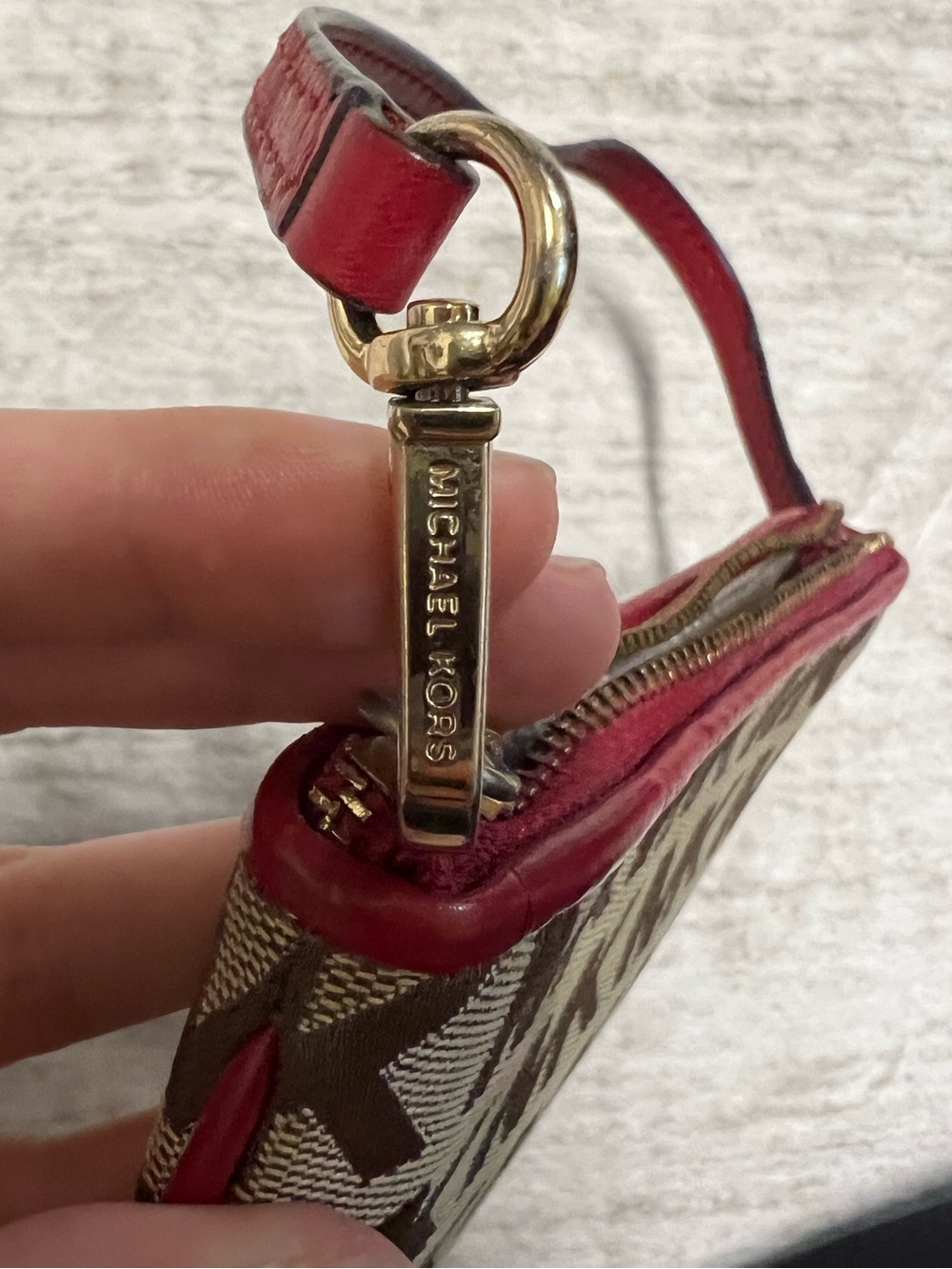 Michael Kors 🤎❤️👛 JetSet Signature Jacquard Wristlet Wallet - Picture 4 of 7